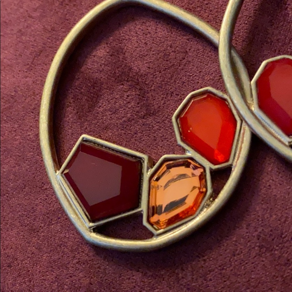 NEW Lucky Brand multi stone hoop earrings - Picture 7 of 9